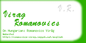 virag romanovics business card