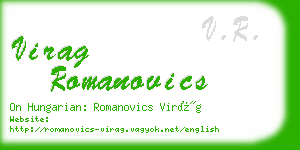 virag romanovics business card